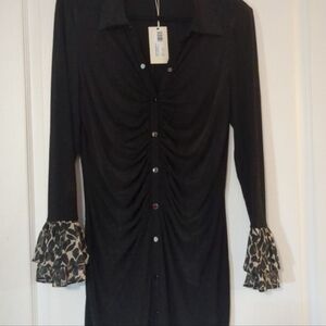 Ramy Brook Black Button Down Shirt